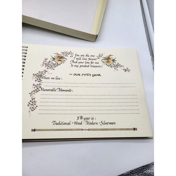 VTG 90s Our Wedding Anniversary Memory Book Floral Cottagecore Document *READ - Picture 12 of 15